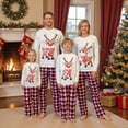 thumbnail image 2 of Nibbcoa Family Matching Christmas Pajamas Outfits Long Sleeve Elk Printed Tops + Elastic PlaidPantS, 2 of 9