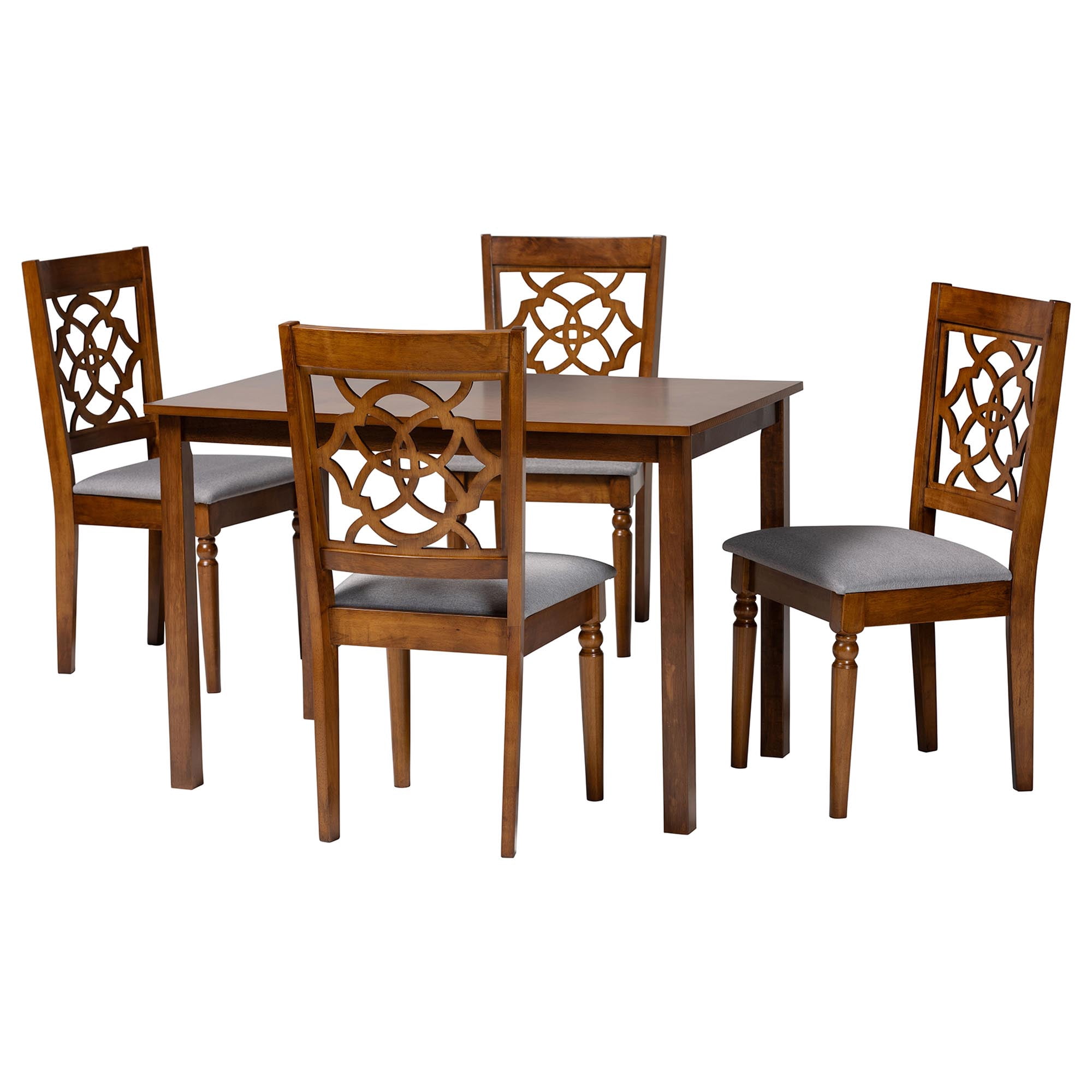 Baxton Studio Renaud Modern Dining Set, 5-Piece, Grey