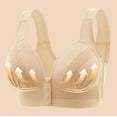 thumbnail image 2 of Bigersell No Wire Bras for Women Deals Ladies Seamless Comfortable No Underwire Breathable Gathering Front Opening Buckle Bra Woman Underwear Racerback Bra Style F-647 Beige L, 2 of 8