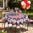 thumbnail image 4 of Patriotic Round Tablecloth Polyester Flag Table Cover for 4th of July Independence Day Parties, 4 of 6