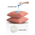 thumbnail image 4 of Pack of 2 Outdoor Pillow Covers, Peach Solid Waterproof Square Throw Pillowcase Cushion Decorative Pillow Covers for Couch Patio Tent, 24x24 in, 4 of 6