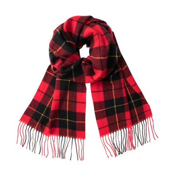 Calvin & Olivia Ultra-Soft Comfort Feel Unisex Winter Solid Plain Scarves Wool Feel Classic Super Soft Luxurious Scarf Christmas Red Black Plaid