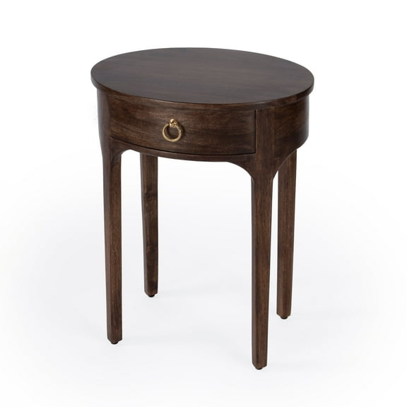 Butler Specialty Transitional Alinia Mango Wood End Table In Dark Brown
