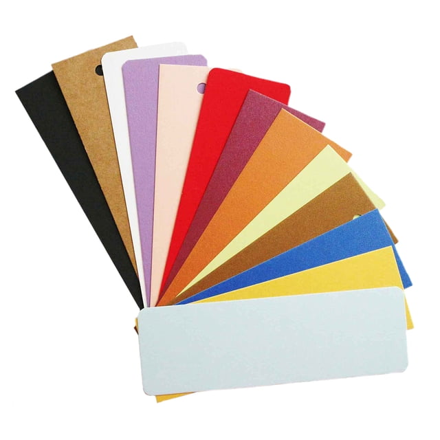 50 marcadores de papel kraft de colores, en blanco, para dibujar a mano.