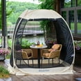thumbnail image 6 of Screen House Tent Gazebo Pop up Instand Canopy 6'X6' Beige, 6 ft, 6 of 15