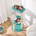 thumbnail image 2 of Yaheetech 35.6″ Tall Ocean Cat Tree with Detachable Clear Bowl,Indigo/Beige, 2 of 8