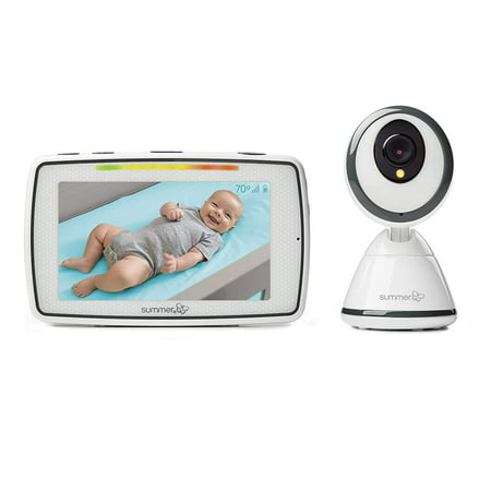 Summer Infant Baby Pixel Video Baby Monitor with 5-inch Touchscreen and Remote Steering Camera, SleepZone Alerts, and Moonlite Night Vision