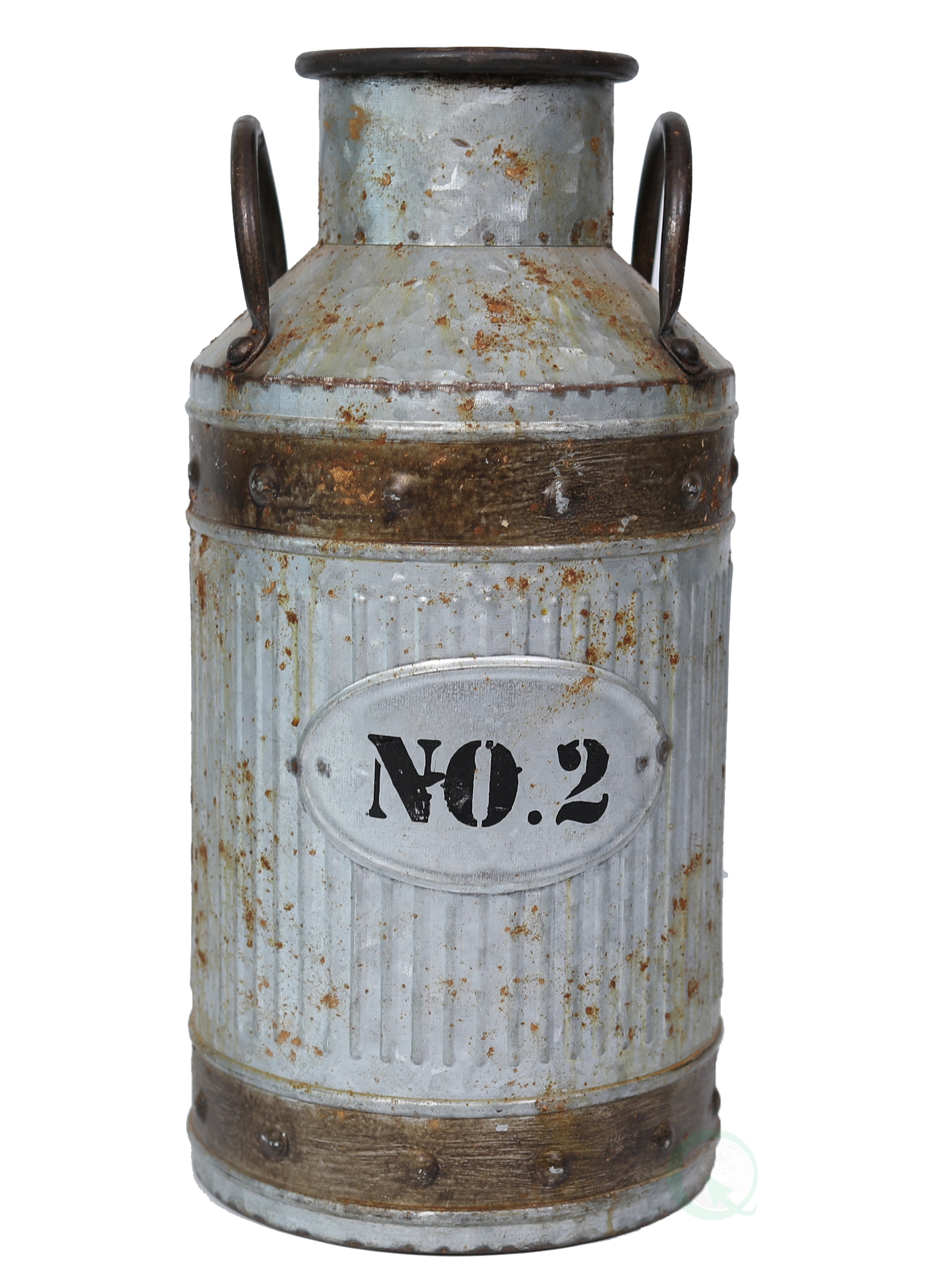 Galvanized Metal Rustic Milk Can, Medium