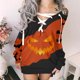 thumbnail image 2 of Moda mujer otoño estampado casual cuello redondo manga larga vendaje vestido con cordón Pompotops hdfakjf7166, 2 of 5