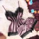 thumbnail image 4 of Conjunto de pijama sexy de seda para mujer: camisola y pantalones cortos de satén, tirantes ajustables con cuello en V, lencería para dormir y ocasiones especiales, tejido con mezcla de spandex, 4 of 6