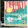 thumbnail image 4 of Ambesonne Tropical Shower Curtain, Hawaii Holiday Coast, 69"Wx70"L, Sand Teal, 4 of 5