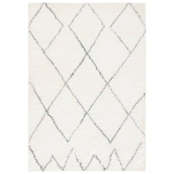 SAFAVIEH Kenya Marnie Diamond Area Rug, Ivory/Gray, 4' x 6'