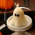thumbnail image 3 of DAMAI Halloween Ghost Candle, Solid White Paraffin Wax Ghost Shaped Table Candle, Ornament For Mantel Farmhouse Desktop Display Halloween Party Atmosphere Decor, 3 of 6
