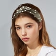 thumbnail image 2 of Unique Bargains 1 Pc Hairband Velvet Pearl Knot Hair Accessories for Women Grass Green, 2 of 4