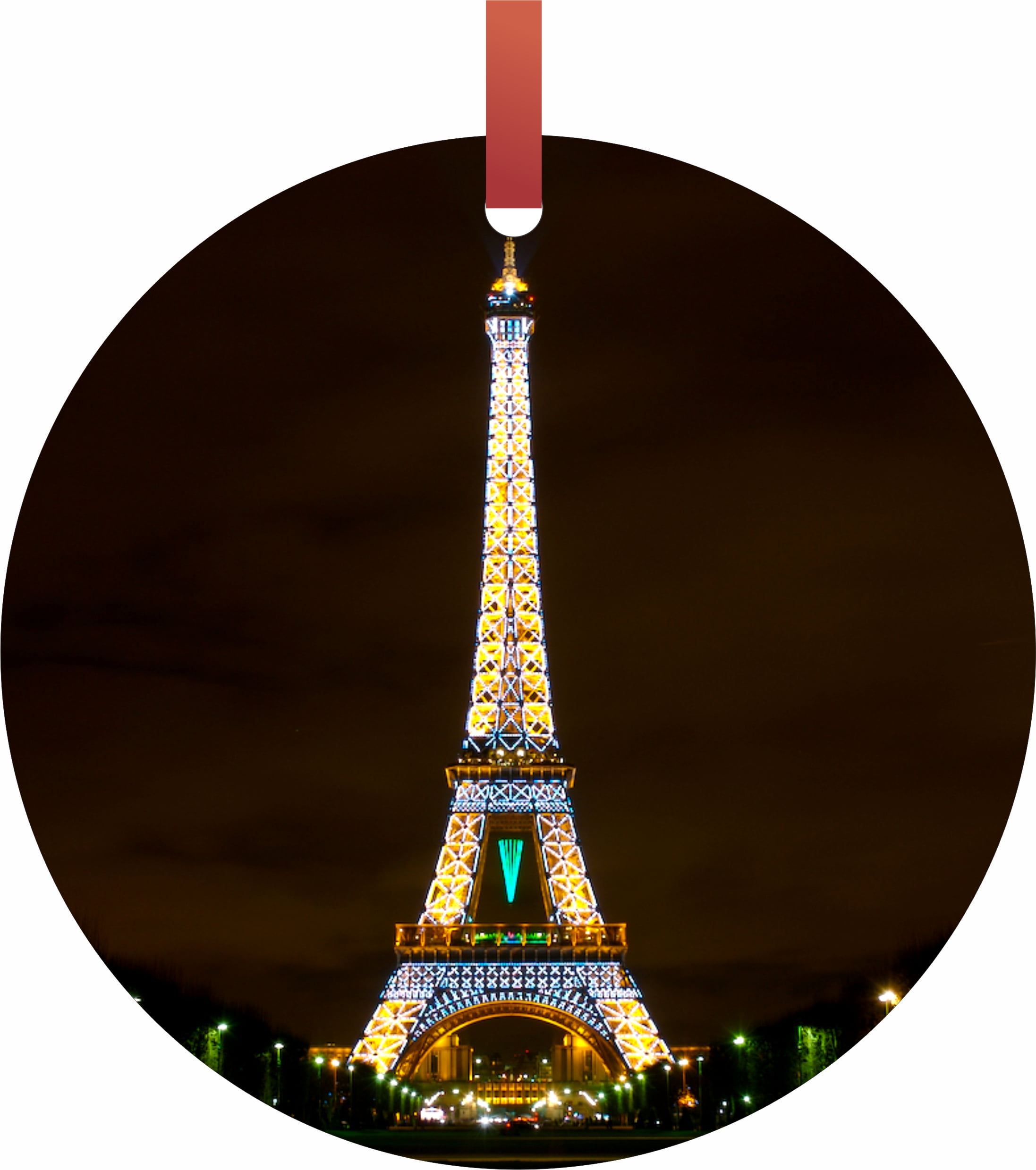 Eiffel Tower on Christmas Eve  Jacks Outlet TM Flat RoundShaped