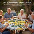 thumbnail image 3 of Round Outdoor Tablecloth with Umbrella Hole and Zipper, Yellow Lemon Tablecloth with Elastic Waterproof, Middle Century Blue Italian Textured Patio Table Covers for 31" - 35" Picnic Pool Tables, 3 of 9