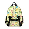 thumbnail image 3 of Beige Toned Dinosaur and Palm Tree Pattern Cute School Backpack Bag for School with Padded Back and Adjustable Shoulder Straps 15.25"x11.5"x5.25", 3 of 5