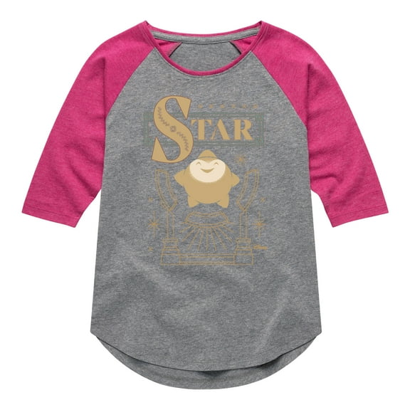 Disney Wish - Star Badge - Toddler & Youth Girls Raglan Graphic T-Shirt