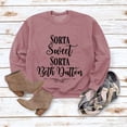 thumbnail image 2 of Sudadera holgada con cuello redondo y estampado para damas, manga larga, color oro rosa, 2 of 4