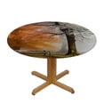 thumbnail image 3 of WYYP Autumn Leaves Round Tablecloth Outdoor Fitted Waterproof 100% Polyester Fiber White, 3 of 8
