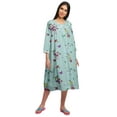 thumbnail image 2 of Moomaya Cotton Sleepwear For Ladies Printed Round Neck Button Placket Nightdress, 2 of 6
