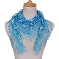 thumbnail image 4 of 1x Foulard Triangle Transparente à Franges en Dentelle Ajourée Châles Floraux, 4 of 8