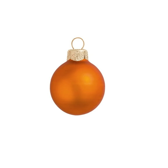 Whitehurst Matte Finish Glass Christmas Ball Ornaments - 2.75" (70mm) - Pumpkin Orange - 12ct