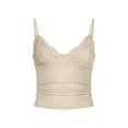 thumbnail image 3 of Maean Women's Tank Top V Neck Lace Trim Camisoles Spaghetti Strap Slim Undershirts Tops for Ladies, 3 of 5