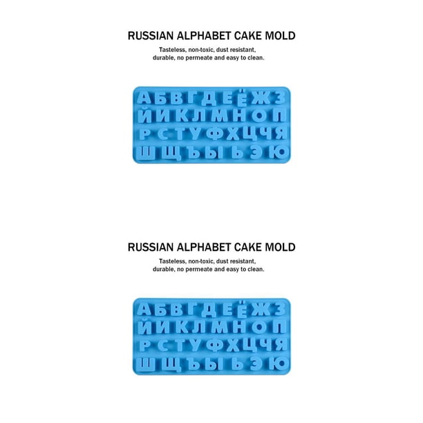 Moyic Molde de silicona para hornear, molde de Chocolate con letras rusas, decoración de galletas y dulces, herramienta de modelado de Color aleatorio 2piezas Moyic CBP149689