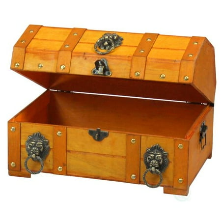 Quickway Imports Pirate Treasure Chest with Lion Rings