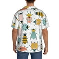 thumbnail image 3 of Uemuo Colorful Insects Pattern Cotton Linen Short Sleeve Shirts,Casual Lightweight Button Down Shirts,Vacation Beach Summer Tops-Small, 3 of 7