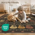 thumbnail image 4 of ODIKA 9'x12' Washable Area Rug Non-Shedding, Easy Care Guitar Vintage Sheet Note Repeat Acoustic Instrument Border Music Flowing for Master Suite, California King, Under Bed, 4 of 7