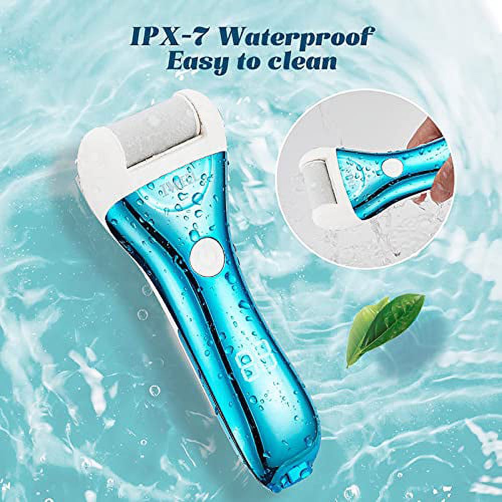 Callus Remover for Feet, Electric Foot File Rechargeable Foot Scrubber Pedicure Tools for Feet Electronic Callus Shaver Waterproof Pedicure kit for Cracked Heels and Dead Skin with 5 Roller Heads - image 2 of 7