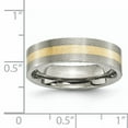 thumbnail image 6 of Primal Steel Titanium Brushed with 14 Karat Yellow Inlay 6mm Flat Band, 6 of 10
