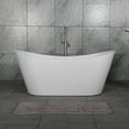 thumbnail image 4 of Woodbridge 59" Acrylic Freestanding Bathtub Contemporary Soaking Tub with Brushed Nickel Overflow and Drain, B-0011, 4 of 10