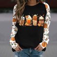 thumbnail image 1 of SDNall Hauts à Manches Longues pour Femmes, Imprimé, Col Rond, Manches Raglan, Chandail, 1 of 9