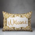 thumbnail image 3 of Creative Products Welcome Yellow and White Paisley Pattern 14x20 Indoor / Outdoor Pillow, 3 of 3