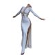 thumbnail image 1 of Txlixc Vestido de moda de mujer vestido de manga larga de cuello redondo de color sólido Txlixc moda, 1 of 4