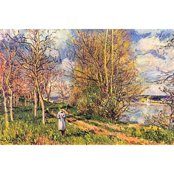 Les Petits Prs au printemps-Fine Art Canvas Print (20" x 30")