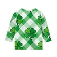 thumbnail image 4 of Pileajo St Patrick's Day Shirts for Kids Summer 3/4 Sleeve Round Neck Tees Boys Girls Shamrock Graphic Printed Tops, 4 of 6