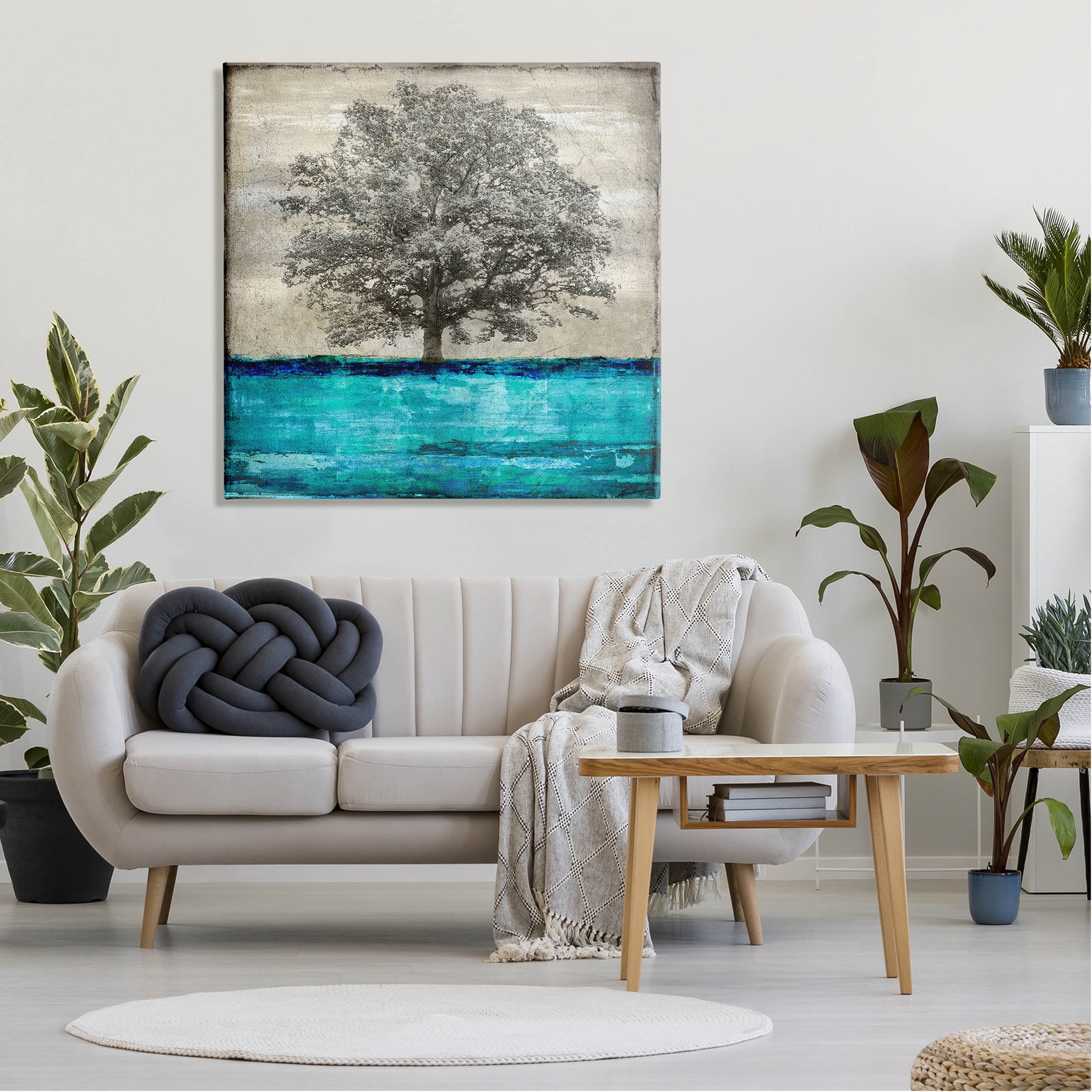 Stupell Industries Modern Turquoise Tree Collage Graphic Art Gallery Wrapped Canvas Print Wall Art, Design by Eric Turner