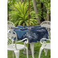 thumbnail image 3 of Outdoor Tablecloth with Umbrella Hole for Patio/Picnic/Party/Camping, Nautical Ship Waterproof Table Cloth Round Cover Washable, Farmhouse Blue Ocean Lighthouse Mountain (Dia 54"), 3 of 8