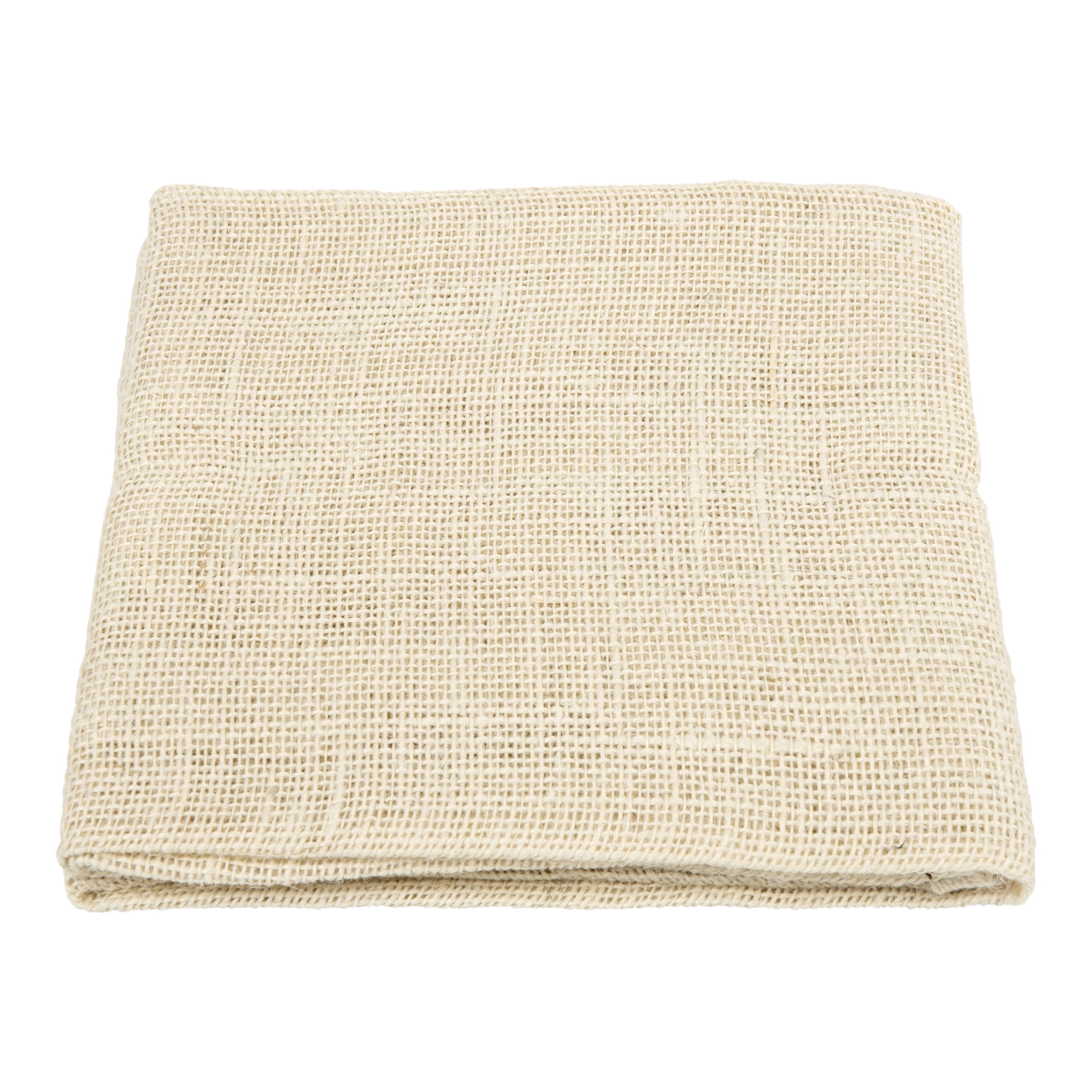 (2 pack) Allen Company Precut Natural Jute Burlap, Finished Edges, 46"W x 1-Yard, White