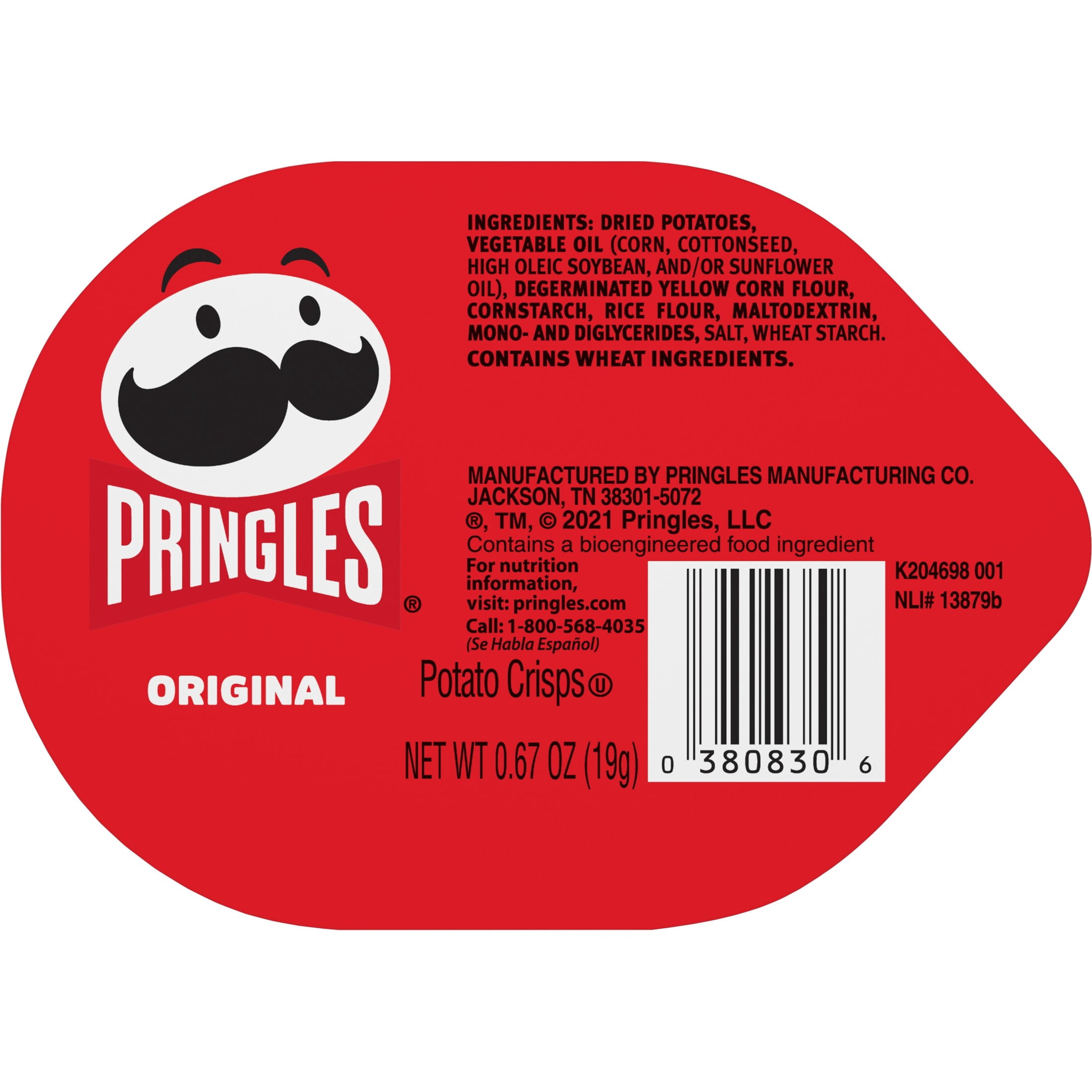 Pringles Potato Crisps Chips, Lunch Snacks, Office and Kids Snacks, Original, 0.67oz Cup (1 Cup)