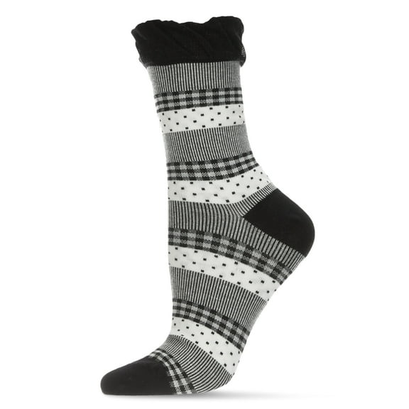 MeMoi Pattern Mix Women's Cotton Blend Ankle Socks - Womens - Female, One Size, Sesame