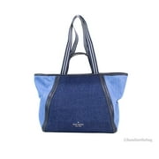 Kate Spade Rosie Large Blue Multi Colorblock Denim Slouchy Tote Bag Purse