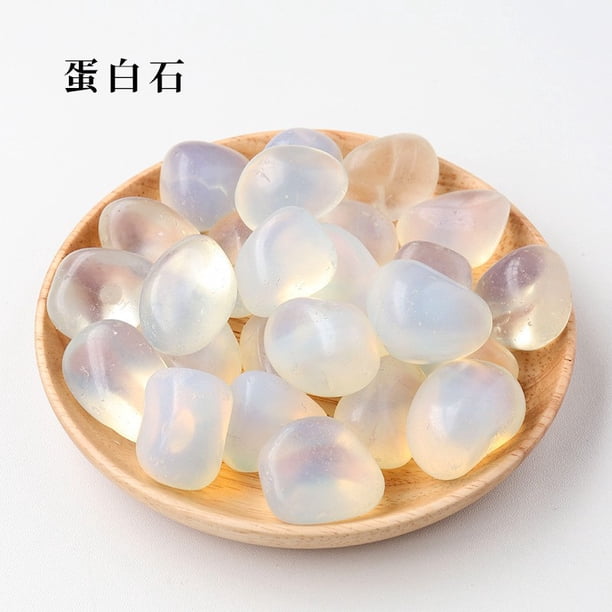 Xiao Hua Piedra natural de cristal en bruto de 200 g, piedra rodante pulida de partículas grandes, piedra aromática blanca en bruto, piedra decorativa para el hogar, 2-3 cm