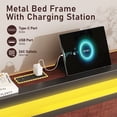 thumbnail image 3 of Bolvdo Queen Bed Frame with LED Headboard & Footboard, Built-in Charging Station, Storage Shelf, Noise-Free, No Box Spring Required, Easy Assembly, Coffee Brown, 3 of 7