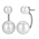 thumbnail image 3 of Fong Fong Women's Double Pearl Earrings 25 Sterling Silver Double Pearl Earring Pearl Front Back Freshwater Cultured Pearl 7mm/9mm Stud Earrings, 3 of 5