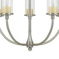 thumbnail image 4 of Benjara Metal Chandelier with 5 Cylindrical Glass Shades, Silver, 4 of 5